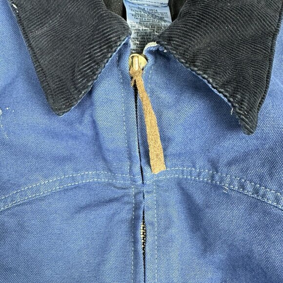 VTG Carhartt Jacket J14 Men’s XL Tall Blue Santa Fe Quilted Line Western - Picture 3 of 7